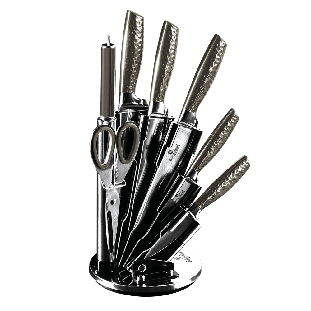 Stainless steel knife set with acrylic stand SW:2089 B BLACK – SwissLine