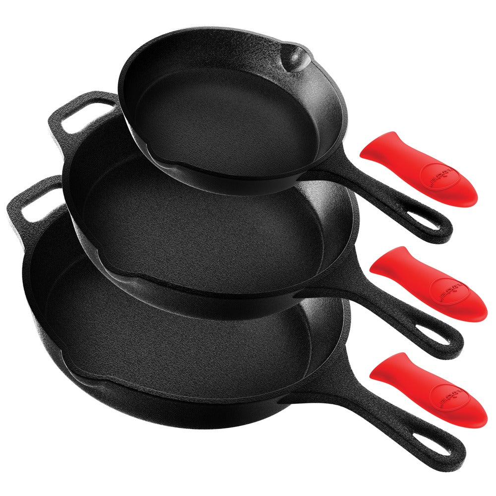 3 Wholesale Home Basics 8-Inch PrE-Seasoned Cast Iron Skillet With Pour  Spouts - at 