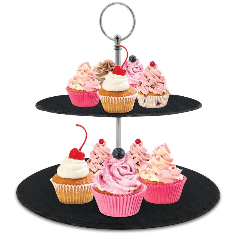 2-Tier Cake Stand Tower Tray