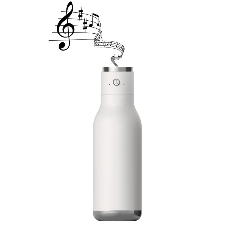 Water Bottle with Wireless Connection Speaker (White)