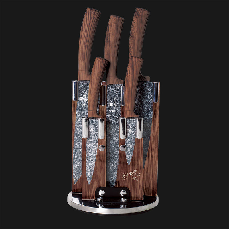 6-Piece Knife Set w/ Acrylic Stand - Grey