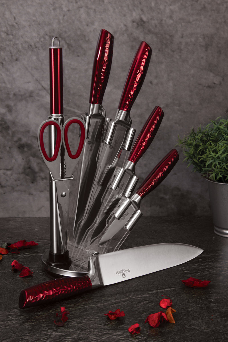 Müller Koch MK-2811-8 PCS Knife Set with Acrylic Block Stand (SILVER)