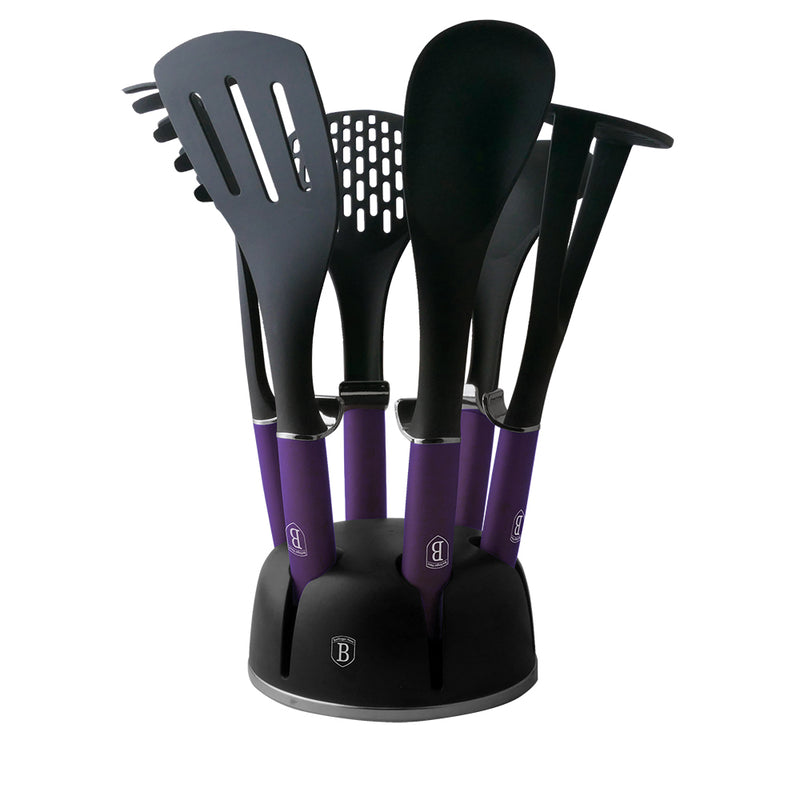 7-Piece Kitchen Tool Set w/ Stand - Purple