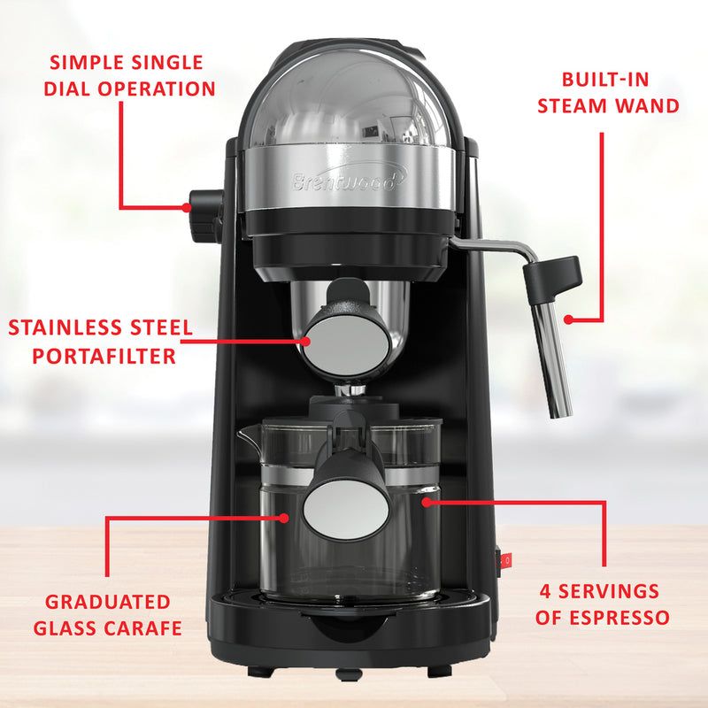 20-Ounce 800-Watt Espresso and Cappuccino Maker