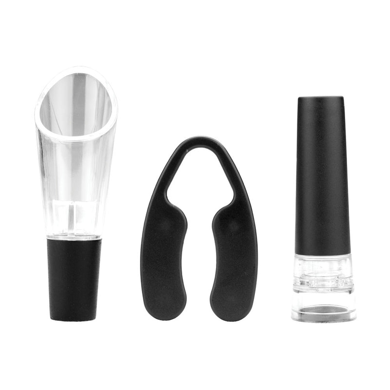 Electric Wine Bottle Opener with Foil Cutter, Vacuum Stopper, and Aerator Pourer