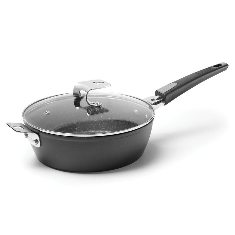 THE ROCK™ by Starfrit® 9-Inch Deep Fry Pan/Dutch Oven with Lid and T-Lock Detachable Handle