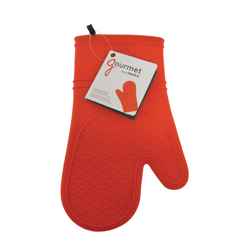 Silicone Oven Mitt, 12", Red