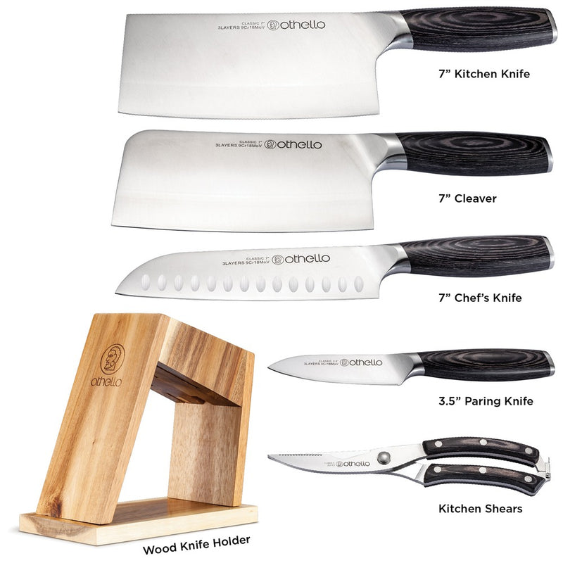 Classic Knife Set with Wooden Block