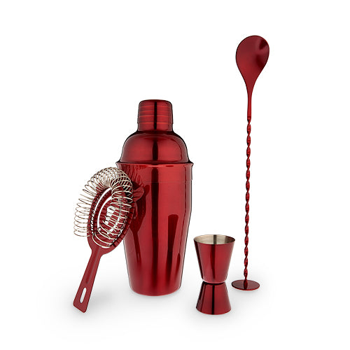 red-barware-set